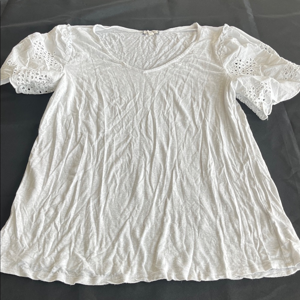 Eyeshadow White Lace Sleeve Blouse